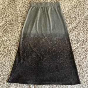 Y2K Grey Leopard Print Maxi Long Skirt